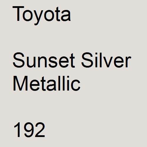 Toyota, Sunset Silver Metallic, 192.